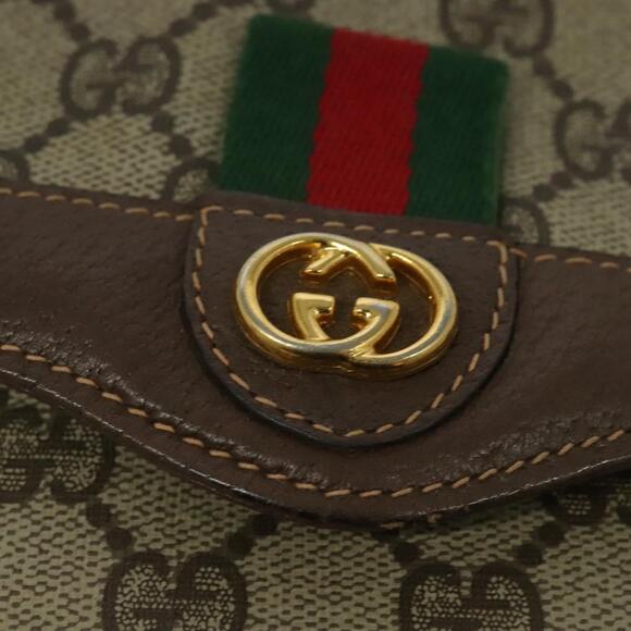 GUCCI GG Supreme Web Sherry Line Bag Pvc Beige Gold 164 02 084 - Picture 14 of 16